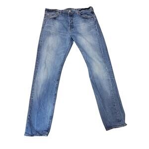 Levi's 501 CT Mens Light Wash Faded Tapered Button Fly Jeans 34x34 Denim